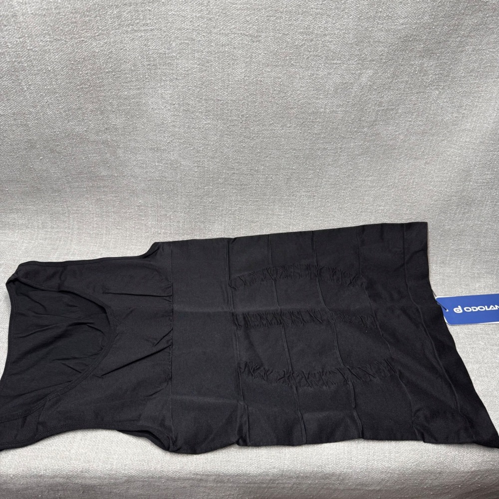 Mens Body Shaper Vest Compression Shirt Size Large Black Slimming Tank